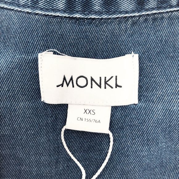 Monki Women's Blue Denim Button Down Shirt Dress Size XXS - Picture 5 of 6
